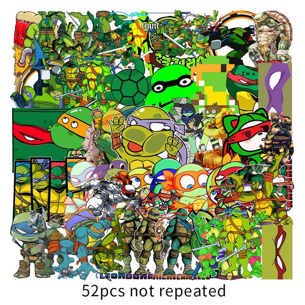 PATRICIA Bộ 52 Miếng Dán Mini Hình Anime Rùa Trang Trí Laptop Hành Lý / Ván Trượt / Văn Phòng / Trường Học