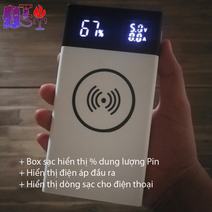 ✅ [RẺ NHẤT VIỆT NAM] ⚡ Box sạc dự phòng KST Pro hỗ trợ sạc nhanh QC3.0, sạc không dây