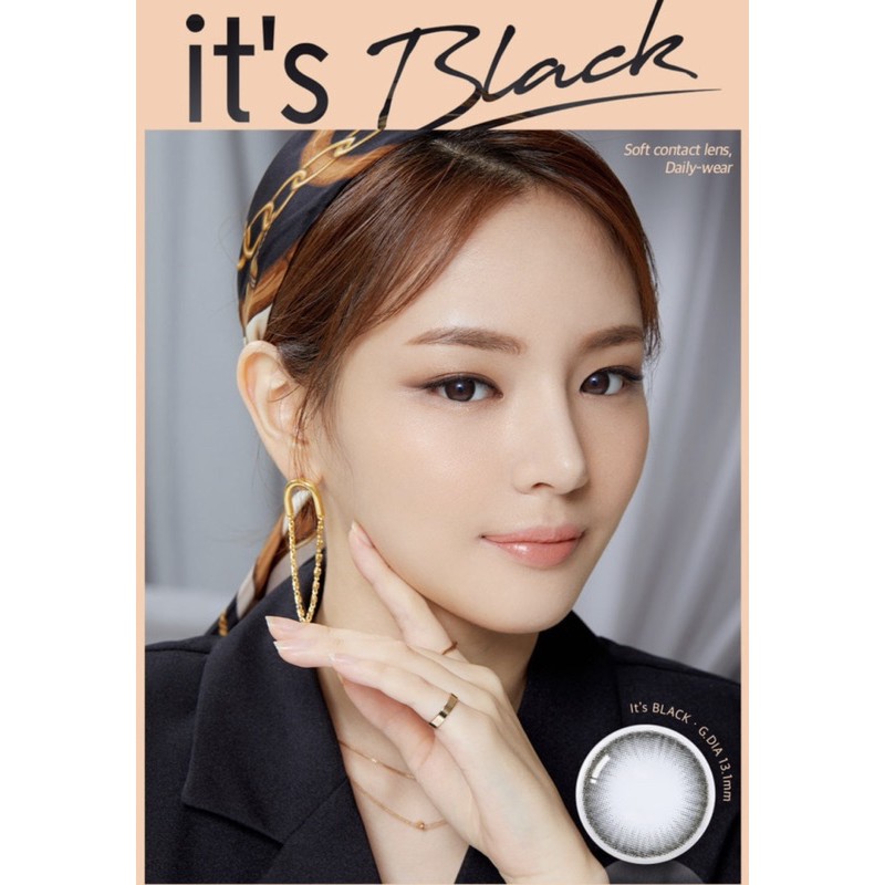 (Sẵn 3.25 độ) Kính áp tròng IT'S BLACK của Olens (Hsd 1 tháng)