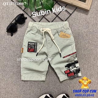 Quần lửng linen in hình cho bé trai (25-40kg)