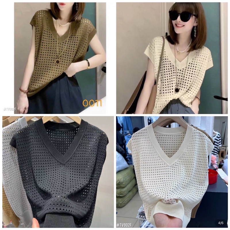 ♻️FREESHIP♻️ÁO LEN LƯỚI CỔ TIM CỰC SỊN SÒ.SẴN MÀU ĐEN/NÂU/Da