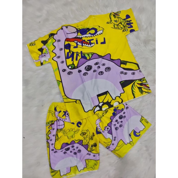 Bộ tay ngắn quần đùi thun lạnh 3d thái cho bé (size đại)