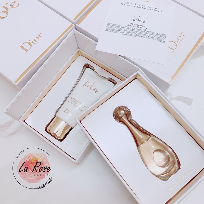 Gift set nước hoa 5ml + body lotion 20ml Dior Jadore