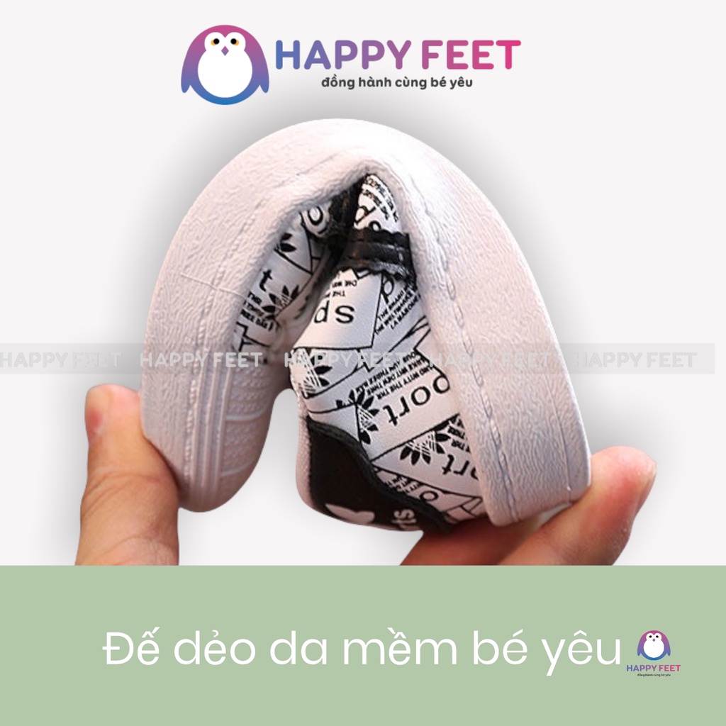 Giày thể thao 3 sọc bé trai và bé gái dáng mới siêu êm Happy Feet- HF312