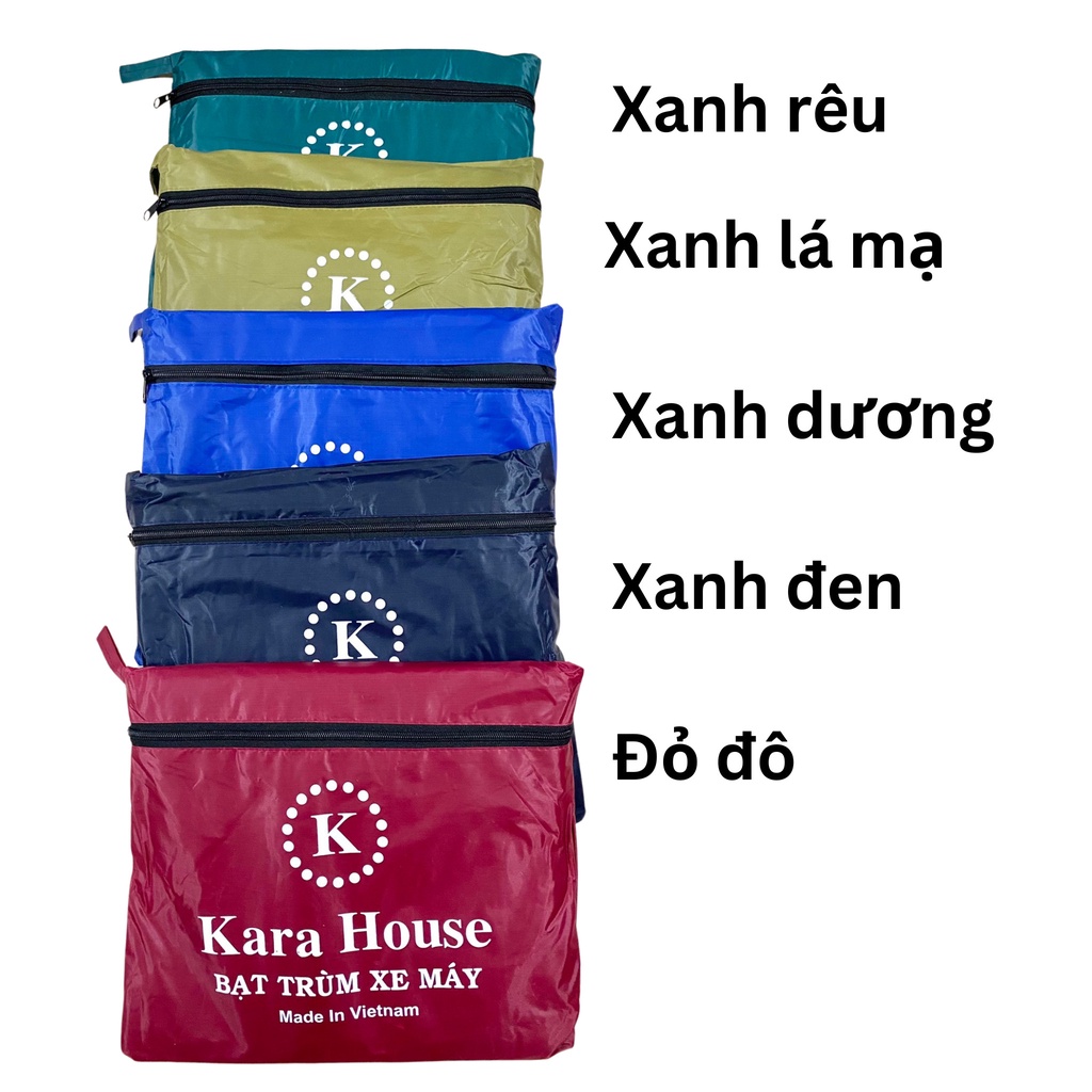 BẠT PHỦ XE MÁY VẢI DÙ DÀY CAO CẤP KARA HOUSE công dụng che nắng mưa bụi rất tốt áo trùm xe mô tô chống xước