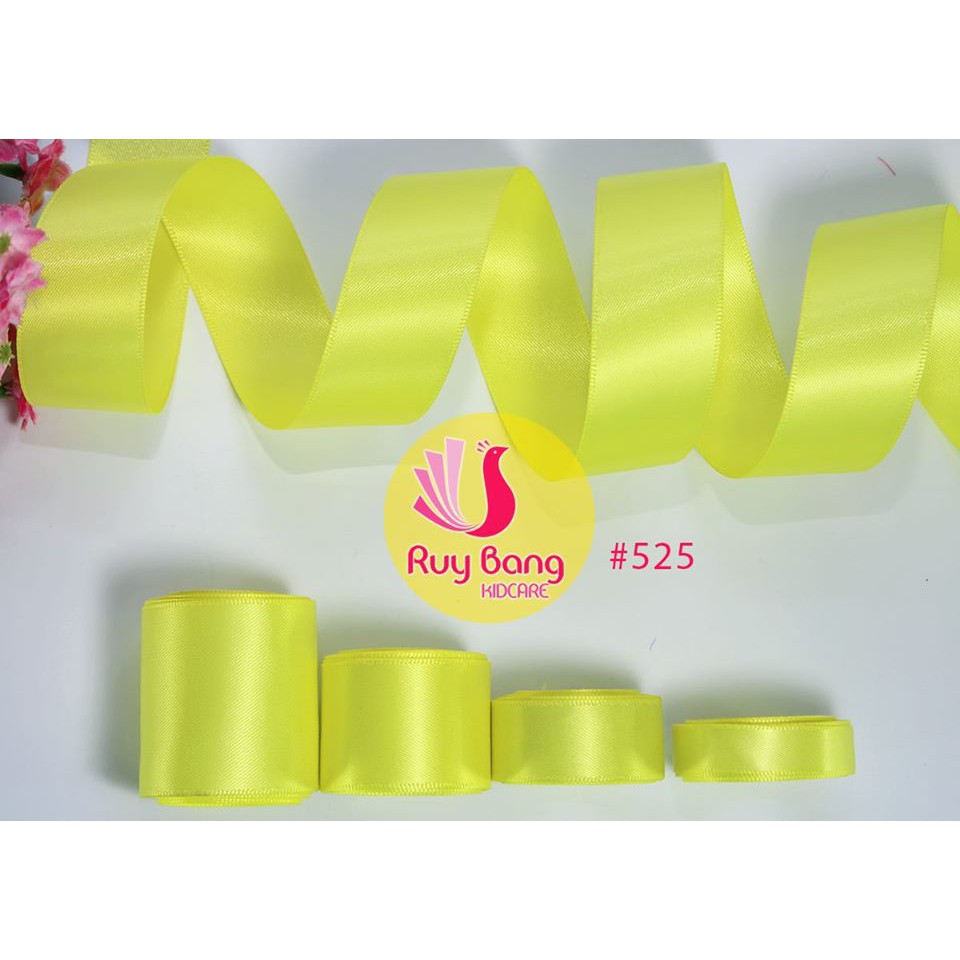 [Mã SKAMLTSM9 giảm 10% đơn 99K] Ruy băng satin lụa bóng 2 măt tone vàng ( cuộn 5m)