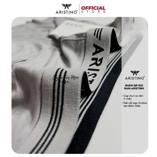 Quần sịp đùi nam boxer ARISTINO ABX03807 cạp to sợi tre kháng khuẩn thoáng khí thấm hút mồ hôi tốt