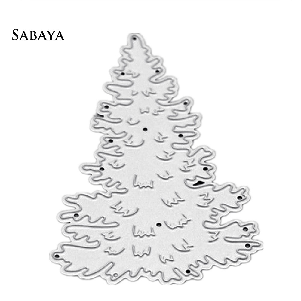 Khuôn cắt giấy làm từ kim loại hình cây thông giáng sinh trang trí album ảnh DIY