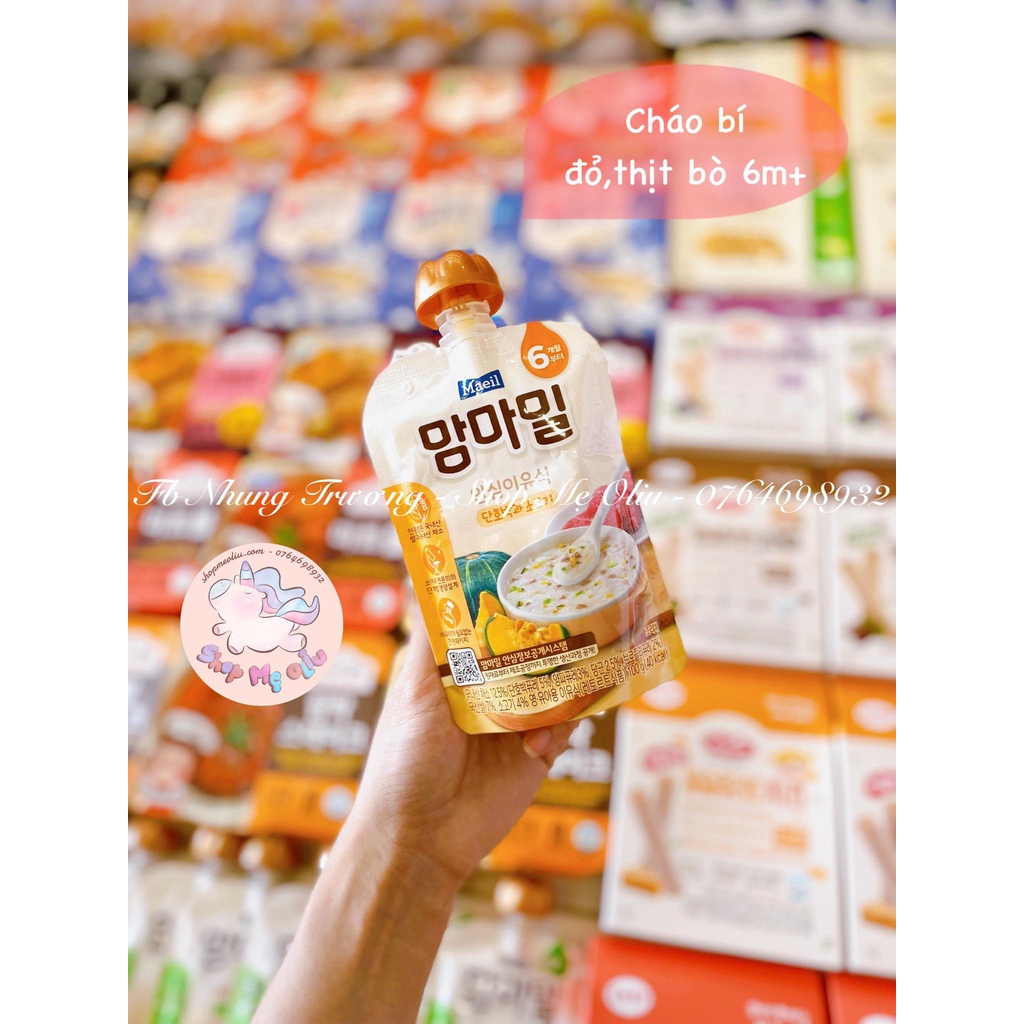Cháo tươi ăn dặm/cháo ăn liền hữu cơ Maeil cho bé 6m, 9m, 12m 100g