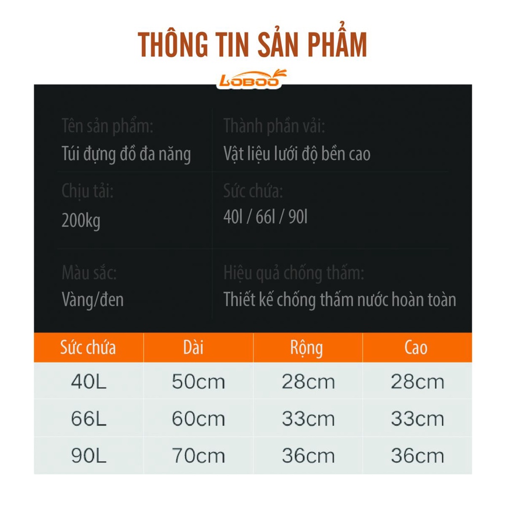 TÚI CHỐNG NƯỚC LOBOO 40L - Home Motocycle Workshop