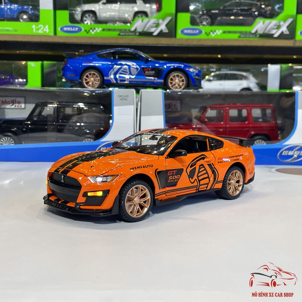 Mô hình xe bằng sắt Ford Mustang Shelby GT500 tỉ lệ 1:24 Hãng Miniauto 4 màu