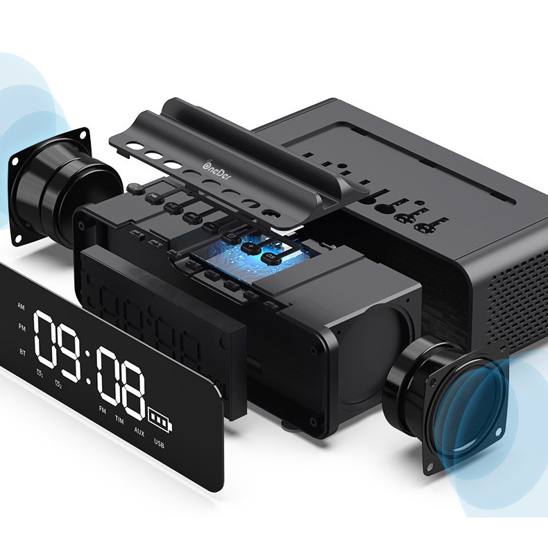 Loa Bluetooth Không Dây OneDer Phantom V06 Đa Năng Kết Hợp Đồng Hồ Báo Thức Bass Mạnh Mẽ Hàng Cao Cấp