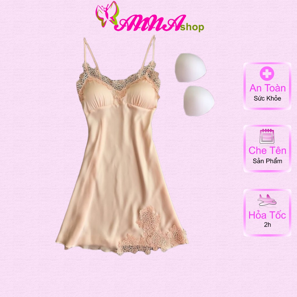 Đầm ngủ phi phối ren cao cấp, trẻ trung, thoải mái, thoát mát (MS 09024) Anna Shop