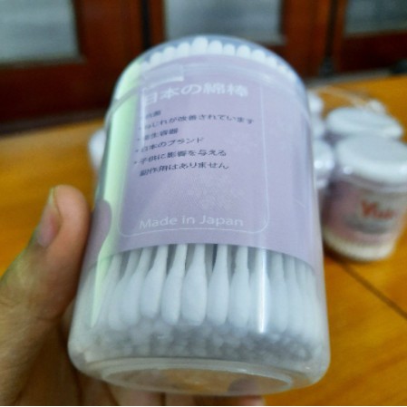 Tăm bông ngoáy tai cho bé, hộp 180 que tăm bông vệ sinh trẻ em Yuki Nhật Bản