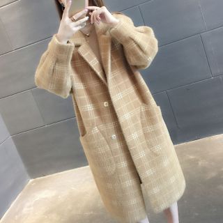 (HÀNG CAO CẤP)Áo dạ dáng dài Hàn Quốc xen kẽ lông thỏ + ảnh thật.