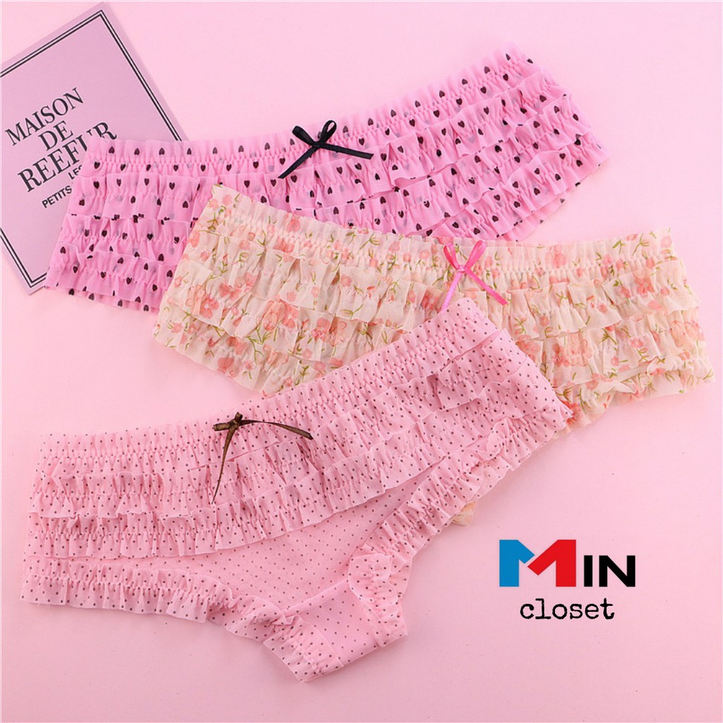 Mincloset Quần lót ren xếp tầng siêu sexy - FREESHIP