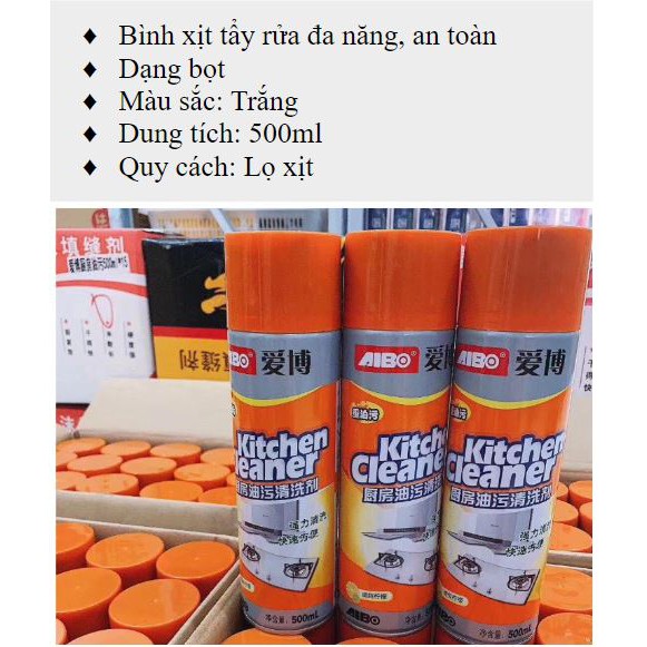 Chai Xịt Tẩy Rửa Đa Năng Kitchen Cleaner 500ml – Tẩy Rửa Nhà Bếp Dạng Bọt Giúp Bếp Luôn sạch sẽ sáng bóng