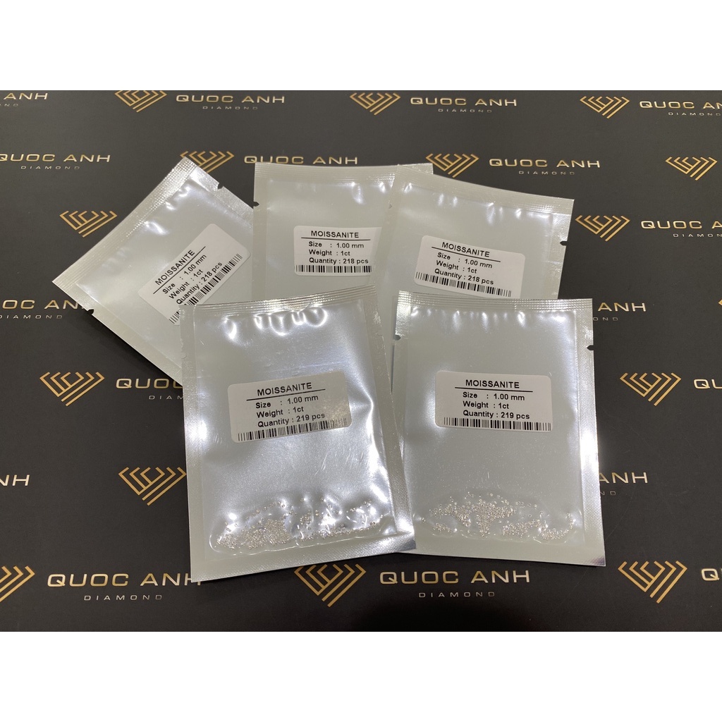 Combo 1 túi  Kim cương Moissanite Mỹ - Trắng - size 0.8 - 2.5 ly siêu đẹp
