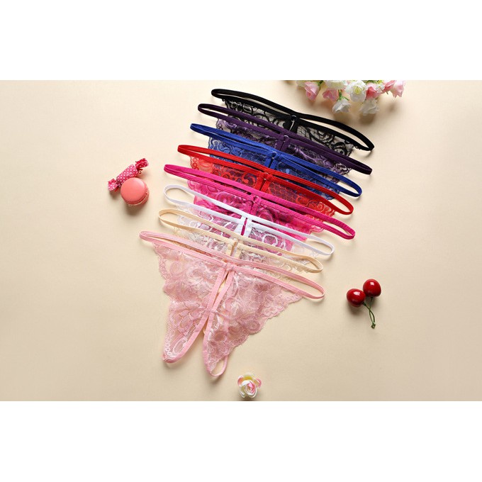 Set đồ lót sexy ren gợi cảm áo hở núm + quần lót xẻ đáy  - DZ-04