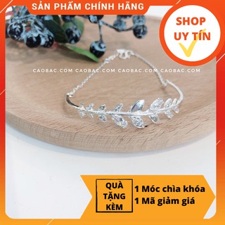 Lắc Tay Bạc Nữ 🌻FREESHIP 🌻 Lắc tay lá cứng