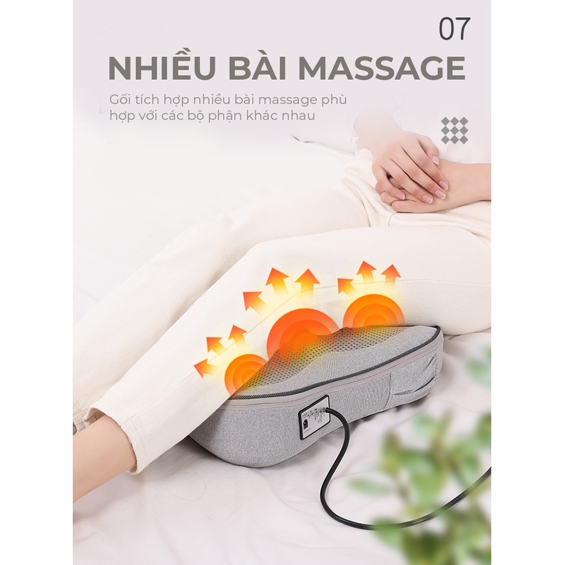 Gối massage toàn thân cao cấp Vispo VP-G21 giúp đấm lưng vai cổ gáy đa năng, bảo hành 12 tháng