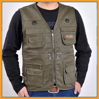 Áo Gile Nam Túi Hộp - Áo GhiLe Nhiều Túi Trung Niên Chiến Thuật