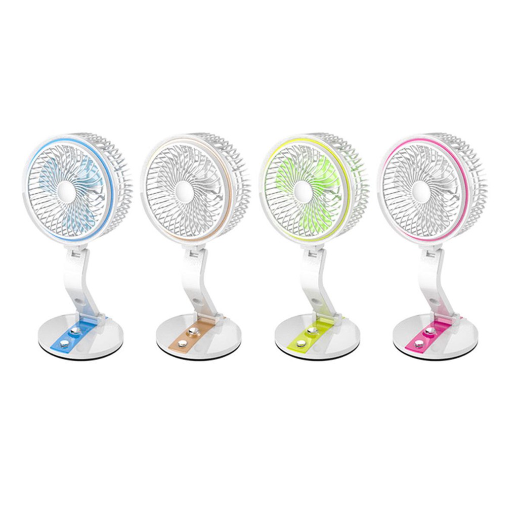 Quạt tích gấp điện có đèn, Quạt tích điện gấp gọn có đèn FOLDING FAN LR-2018 -Bảo hành uy tín - LỖI 1 ĐỔI 1