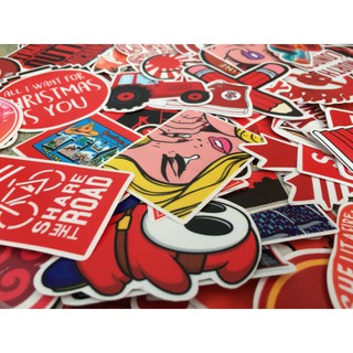 Red Stickers - Hình dán chủ đề Màu Đỏ