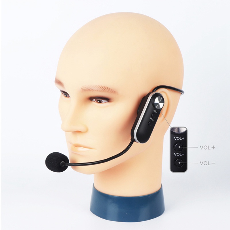 Micro không dây UHF móc tai khuếch đại giọng nói 3.5mm dành cho hướng dẫn viên du lịch giáo viên người bán
