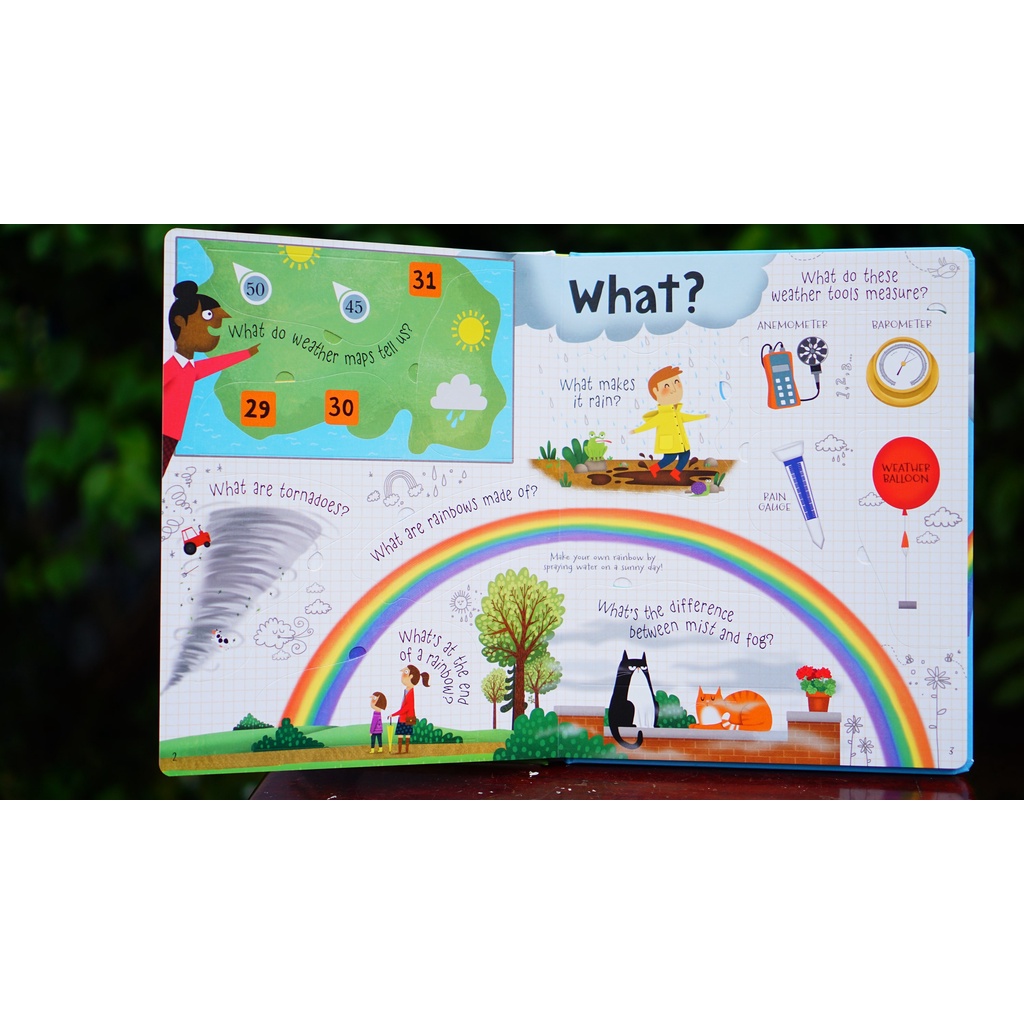 Sách lật mở thông minh chủ đề thời tiết Lift-the-flap Questions and Answers about Weather