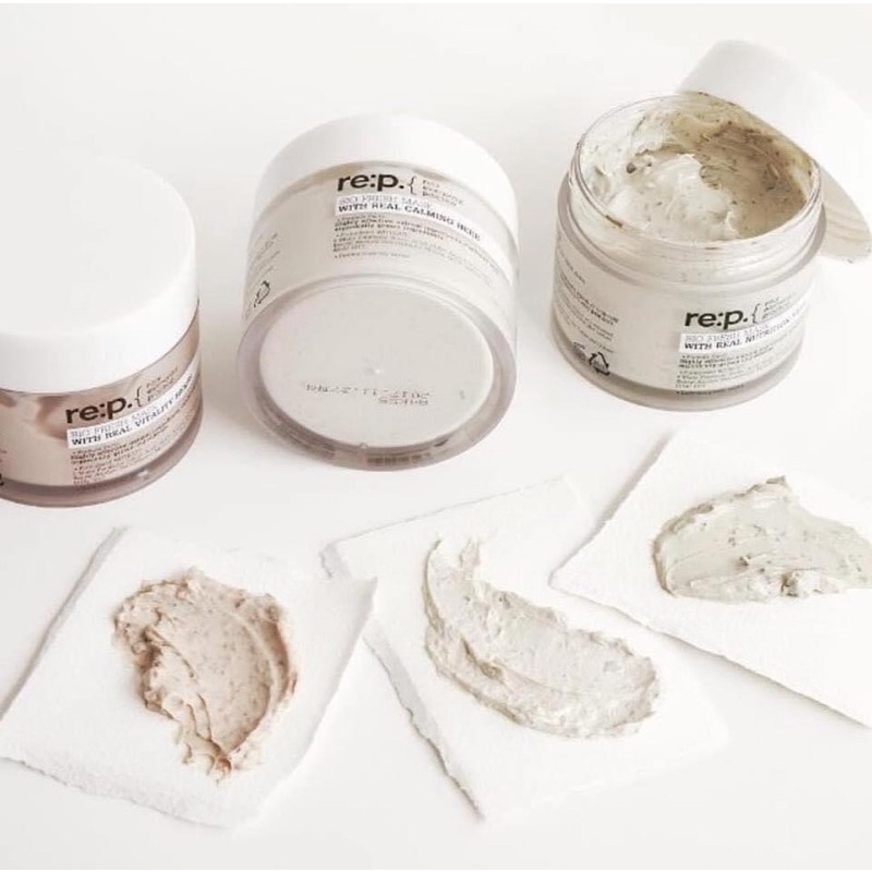 Mặt nạ đất sét Re:p Bio fresh mask with real calming herbs  vitality  nutrion herbs