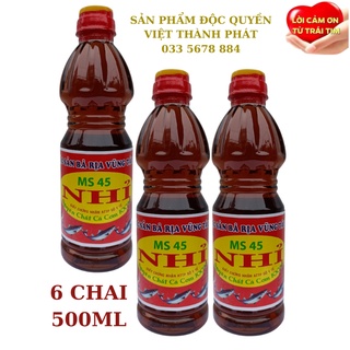 6 chai mắm cá cơm & muối ủ chum sành tryền thống 500ml/chai