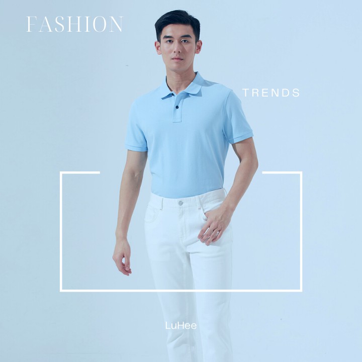 Áo phông Trơn Nam Nữ - Áo thun POLO màu XANH BIỂN ngắn tay có cổ, Vải LACOSTE Cá sấu 4 chiều CAO CẤP, IN ẤN theo yêu cầu | BigBuy360 - bigbuy360.vn