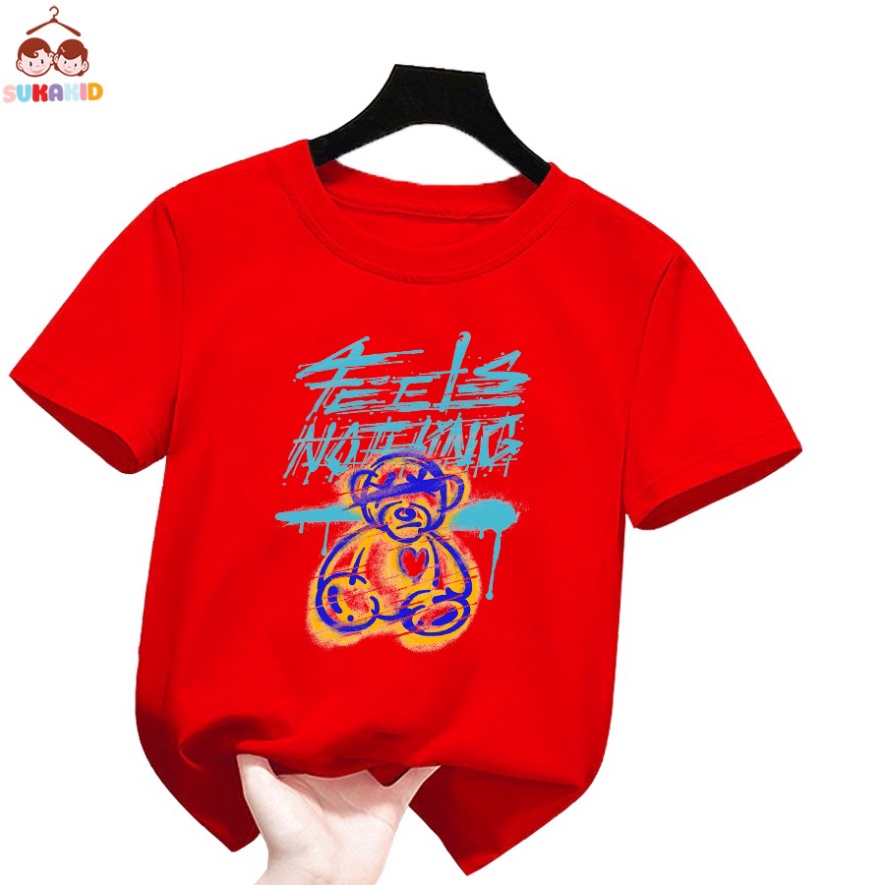 Áo thun hình gấu nati Bé trai và gái.áo cho bé từ 6kg-30kg.AL55.