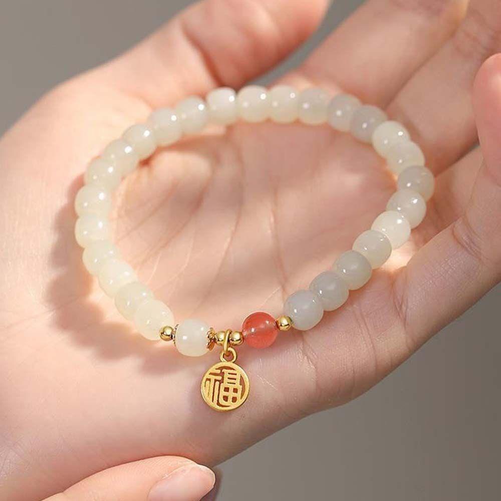 Vòng Tay Chuỗi Hạt Co Giãn Hình Hoa Sen Thời Trang Thanh Lịch