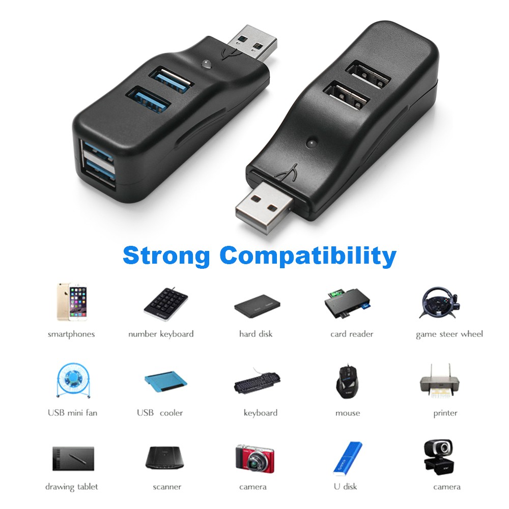 JUNE Universal 4 Ports USB Expander Mini Adapter USB 3.0 Hub New Portable Data Transfer High Speed Splitter Box