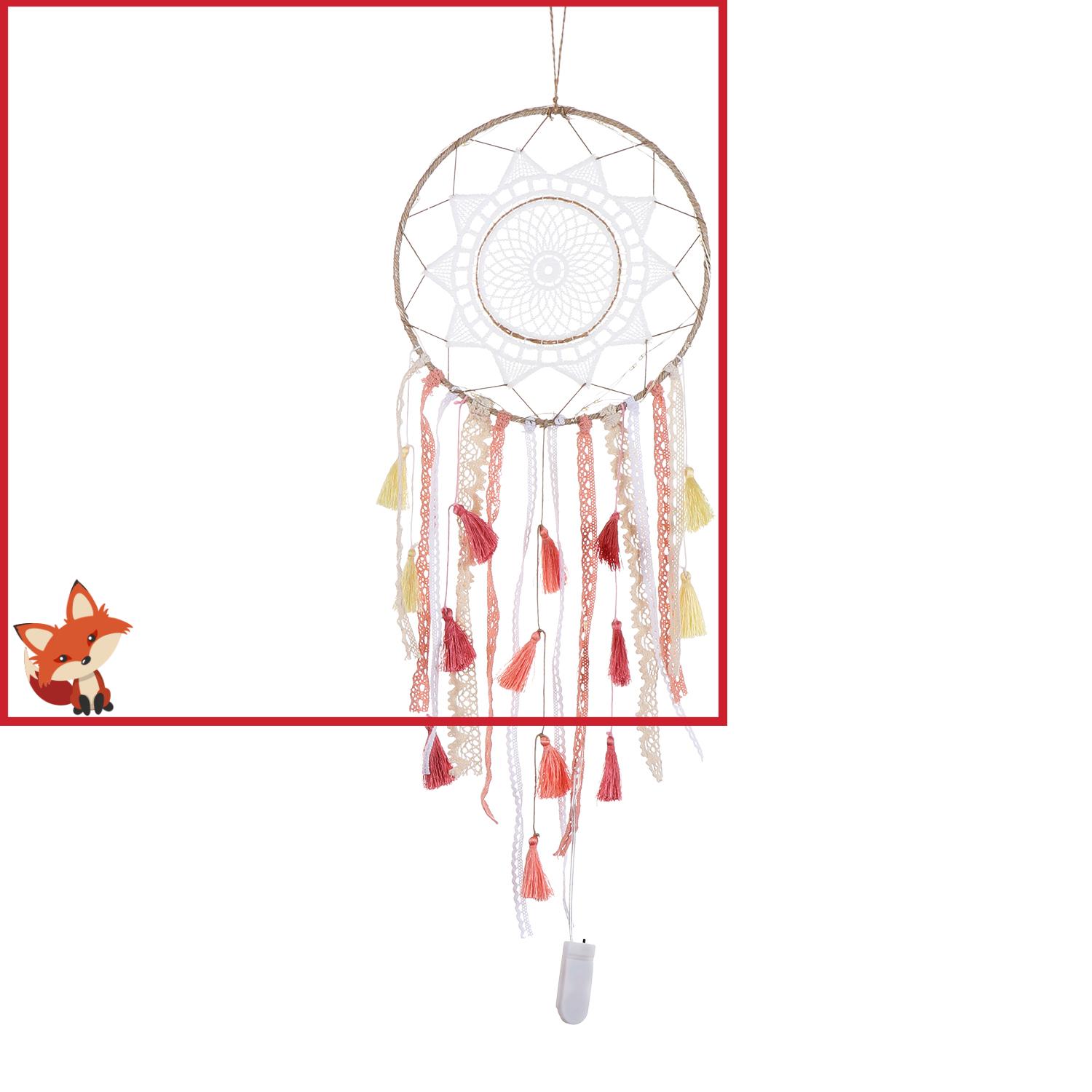 Dreamcatcher Có Đèn Led Phối Tua Rua Phong Cách Boho Thời Trang Trang Trí Phòng Ngủ / Làm Quà Tặng