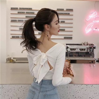 Áo thun cột nơ sau lưng mặc được 2 kiểu