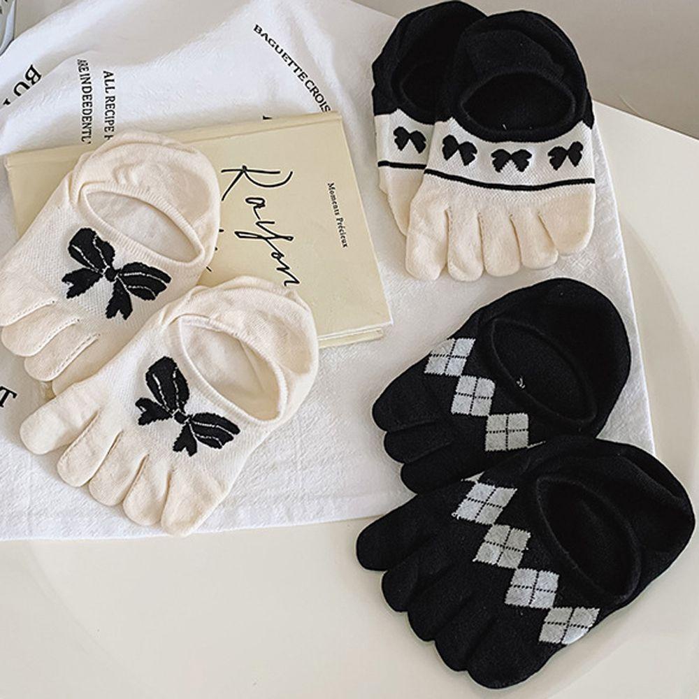 NICKOLAS Vớ Cotton Năm Ngón Hình Gấu Dễ Thương