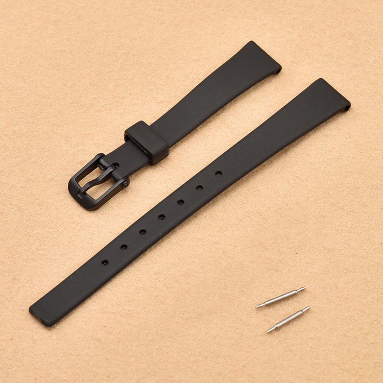 Dây đeo cao su màu đen chống nước cho đồng hồ thông minh Casio LQ LQ-139 130/140 12mm