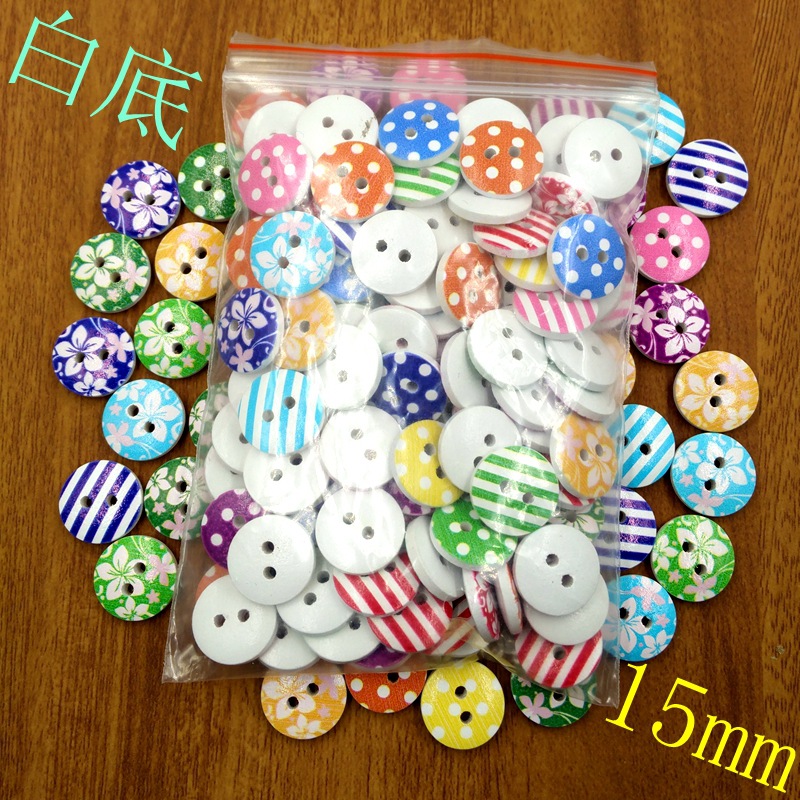 Set 100 Nút Gỗ 2 Lỗ Hình Hoa Dùng Để Làm Đồ Thủ Công