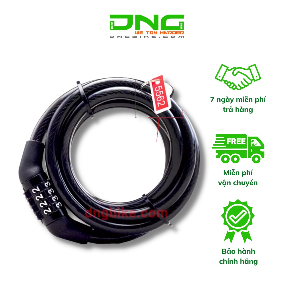 Khóa dây xe đạp 4 Số Bicycle Lock mã khóa cố định