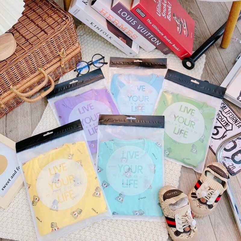 Bộ Thun lạnh Minkymom hình gấu dễ thương