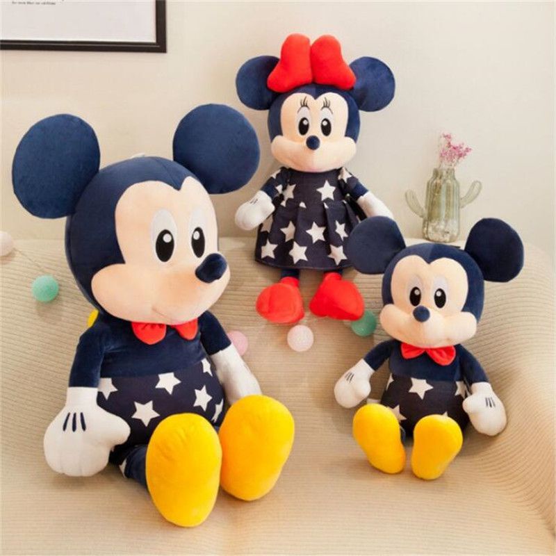 Thú Nhồi Bông Bằng Nhung Lông Hình Chuột Mickey / Minnie Độc Đáo Kích Thước Tùy Chọn