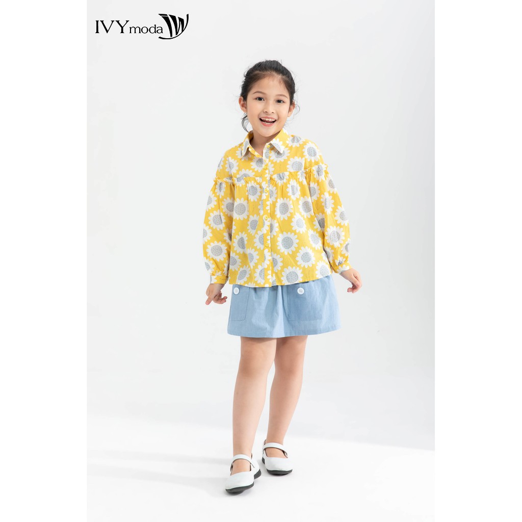 Chân váy xòe cạp chun bé gái IVY moda MS 31G1256