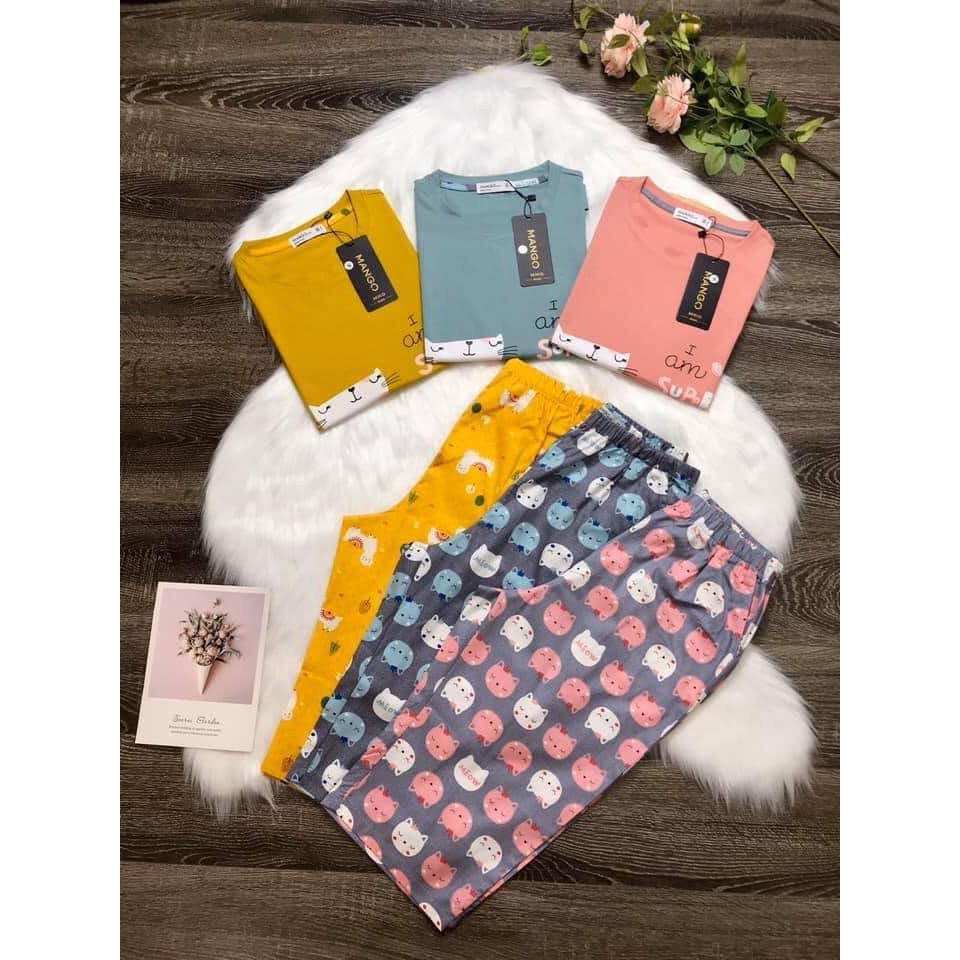 [Trẻ Trung] Bộ Lửng Mặc Nhà Áo Cộc Vải Cotton, Quần Thô Lỡ Cho Mùa Hè Này Chất Cực Mát Full Size | BigBuy360 - bigbuy360.vn