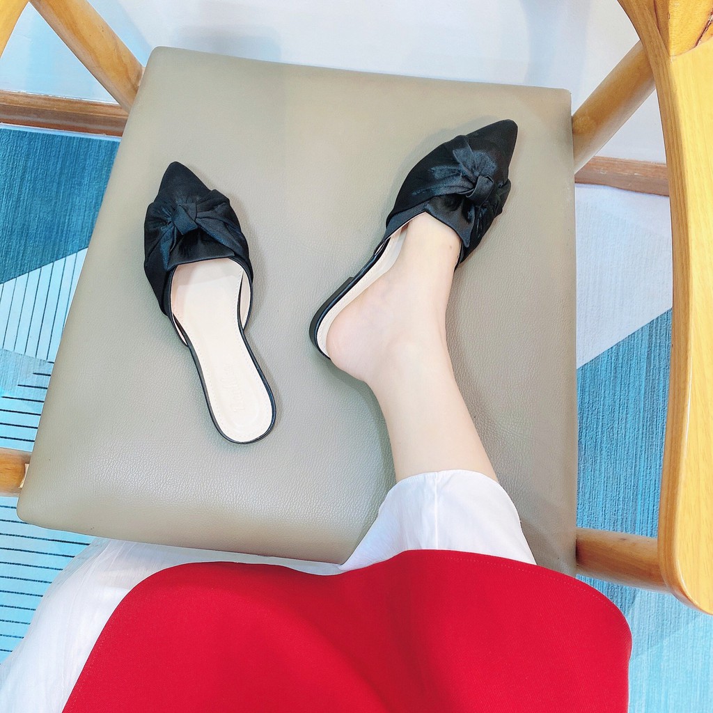 Giầy Sục nữ dễ mang sục bệt xoắn nơ cầu kì sang chảnh,dáng ôm chân đẹp lạ Mã SUCNU MINHTUYETSHOES