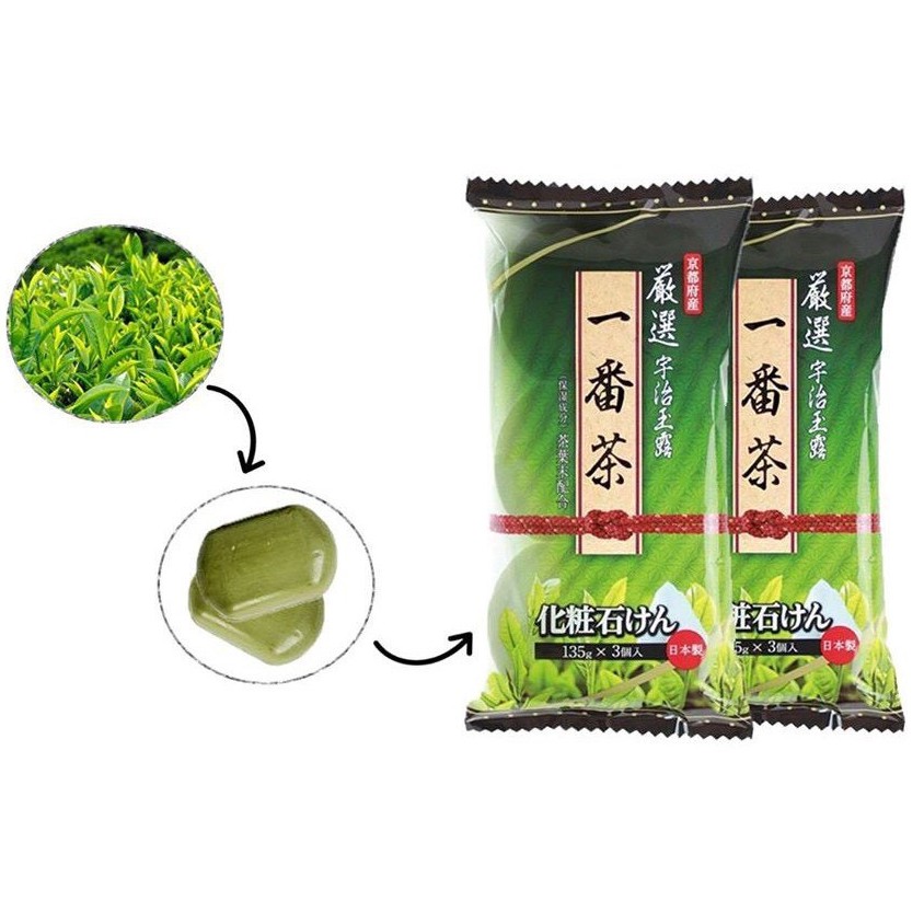 Set 3 Cục Xà Phòng Max Uji Gyokuro Green Tea Soap