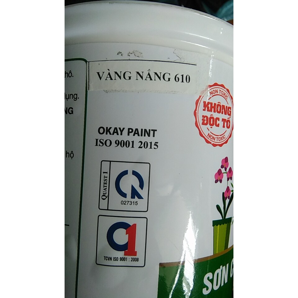 Sơn chậu kiểng màu vàng nắng hệ nước 1kg tặng cọ