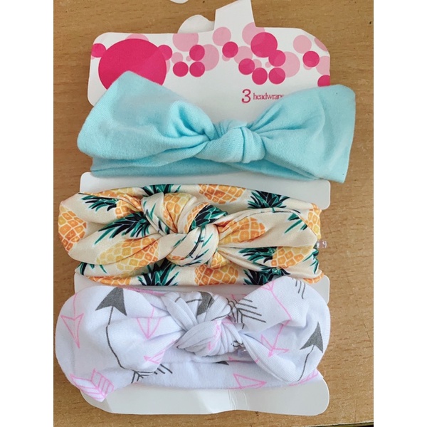 Set 3 Turban Băng đô cài tóc cho bé gái 0-3 tuổi